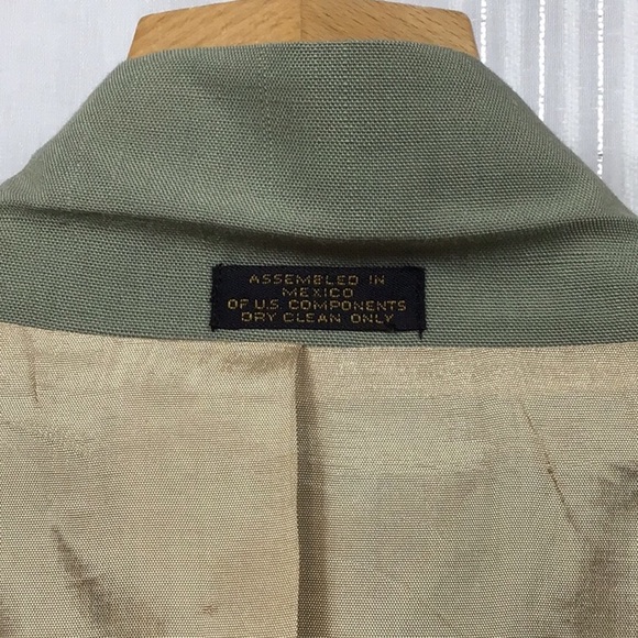 Ex Cond. JOHN BLAIR Sage Green Textured Single Breasted Tailored Suit Coat 52XL - Picture 6 of 12